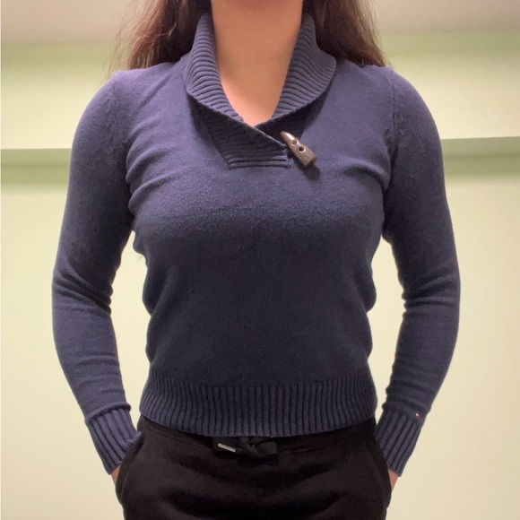 Tommy Hilfiger Shawl Collar Sweater - Navy Blue - Picture 1 of 10